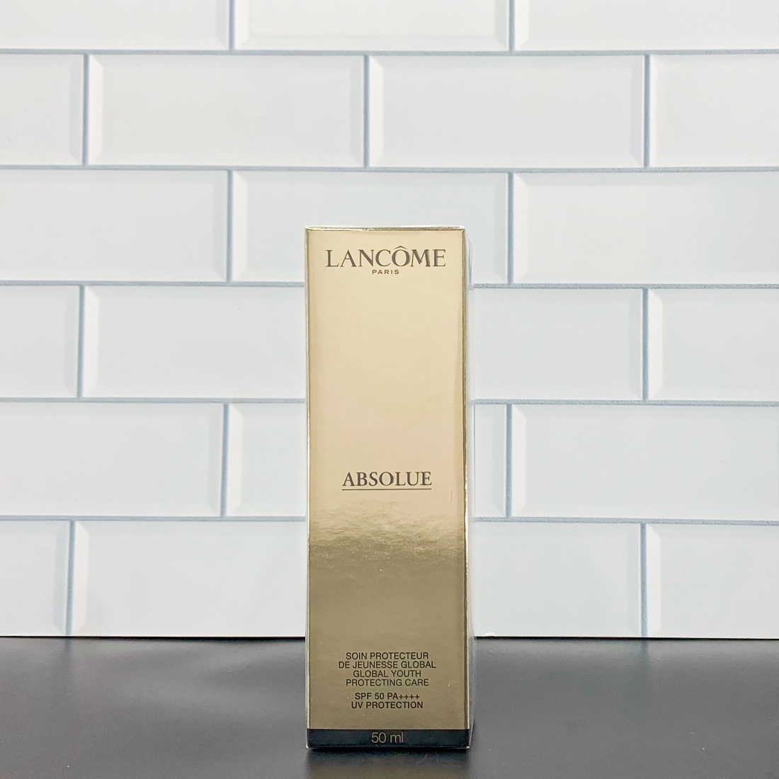 40! Protector solar Lancôme Absolue versión Mingtong 50ml, auténtico logo 3D dorado con relieve, tubo no hinchado, film…