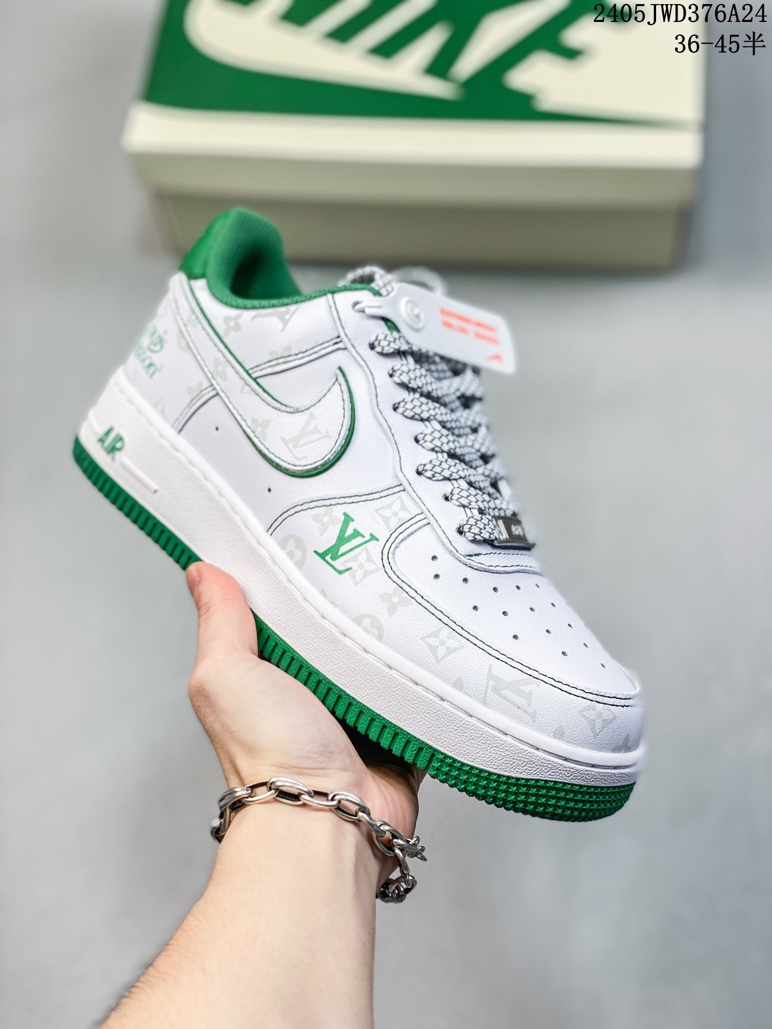 海外限量发售！公司级Nike Air Force 1 '07 Low “LV联名绿--暗夜精灵”空军一号 低帮 运动鞋 休闲鞋 折边针车 工艺难度大 原楦头原纸板 原装鞋盒 定制五金配件 内置全5