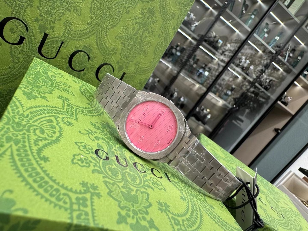 New Gucci 25H Wristwatch: Colorful, High-Quality, Perfect Match (Call full package 30) - 图片 4