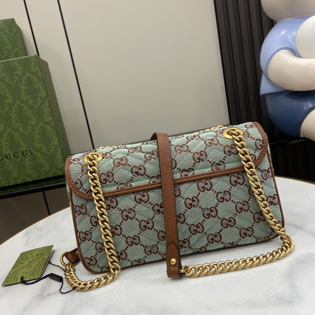 Medium size"With full set of original green box packaging"[New product] GG Marmont series denim small shoulder bag. This item is from the Gucci L