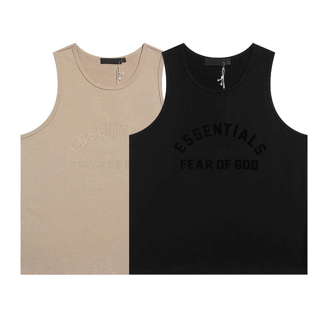 FEAR OF GOD ESSENTIALS宽松无袖背心T恤 款号：BX8819#  
颜色：褐...