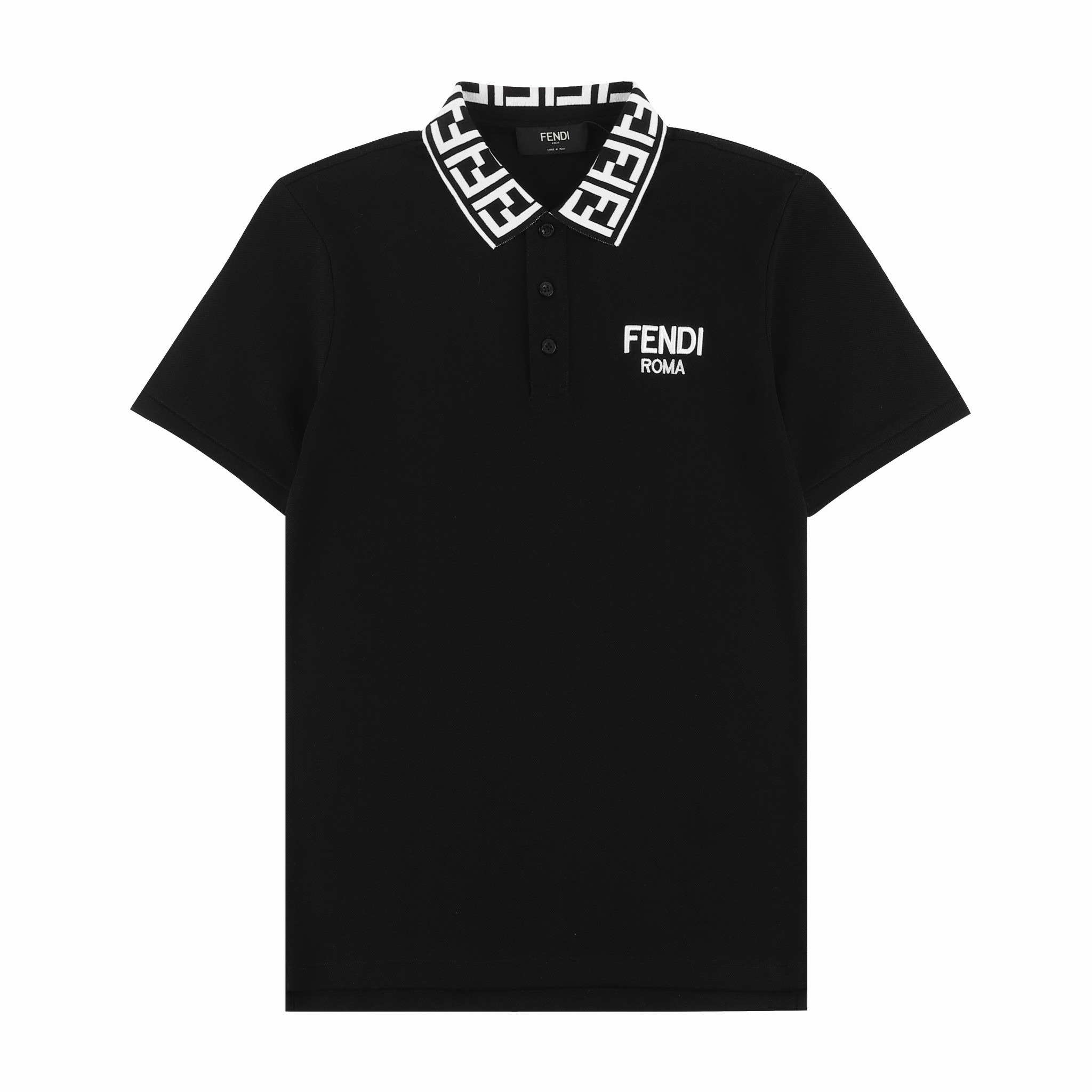 FEND芬* 2024SS polo de cuello nuevo de primavera/verano, cuello con doble F tejido a medida, bordado tridimensional Taji…