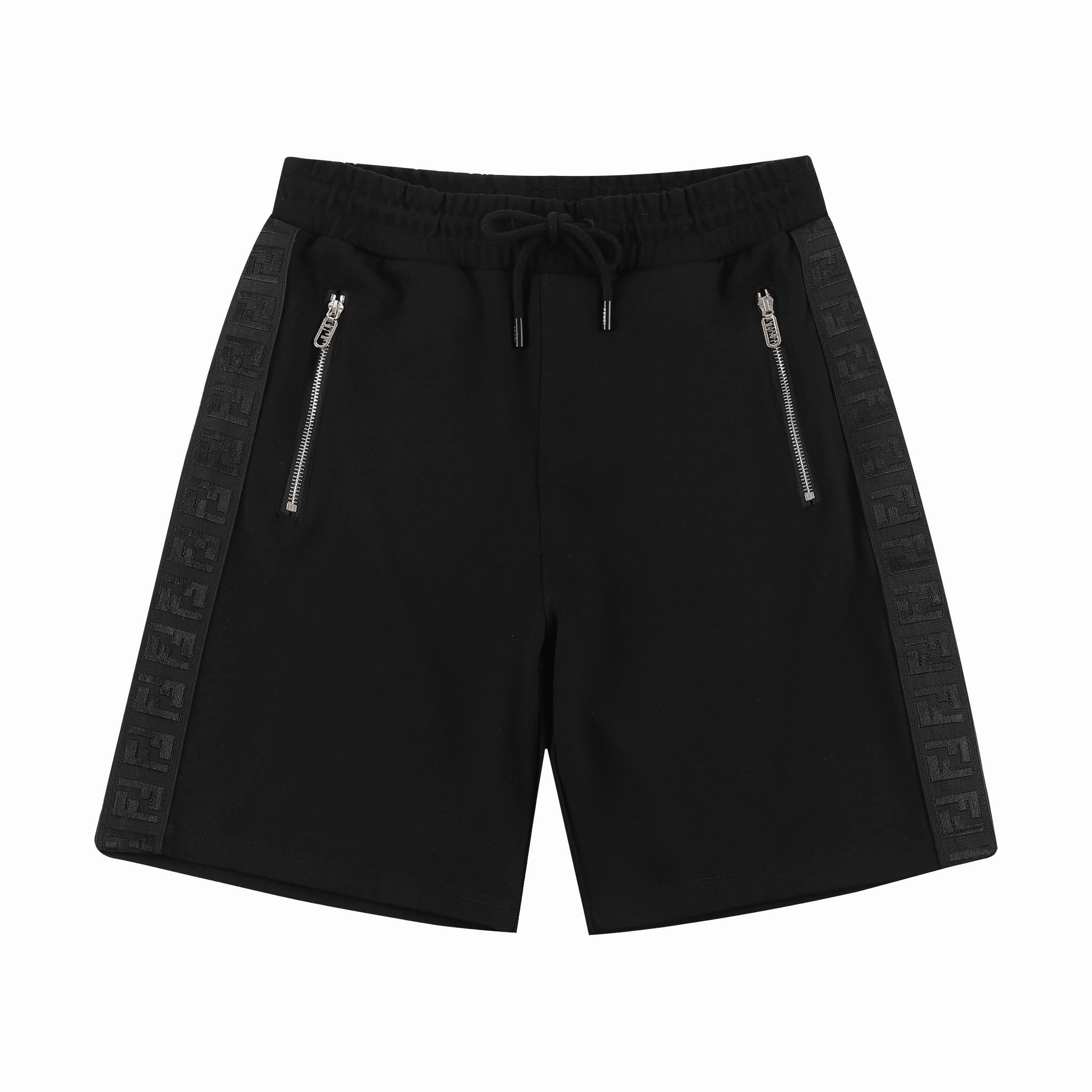 FEND芬* 2024SS shorts de primavera/verano nuevos, con doble F bordado en los laterales, bolsillos con cremalle…