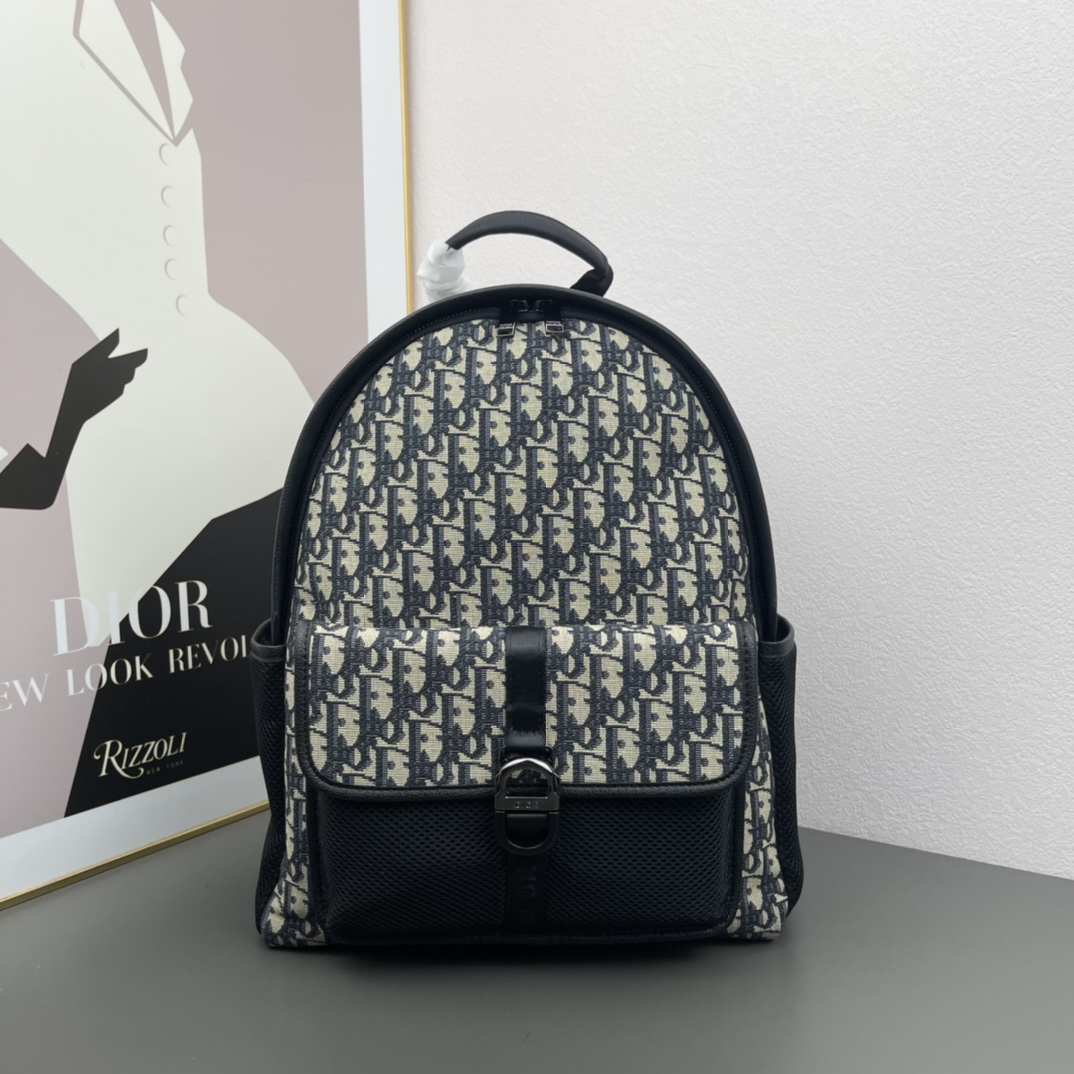 Dior Copy
 Bags Backpack High Quality AAA Replica
 Beige Black Printing Fabric Spring Collection Oblique