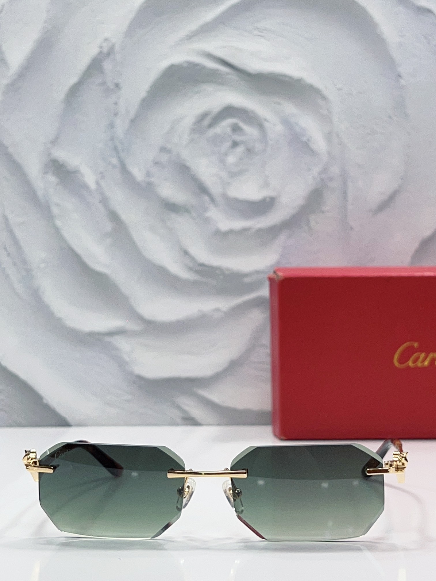 Cartier 无框 金属 太阳镜