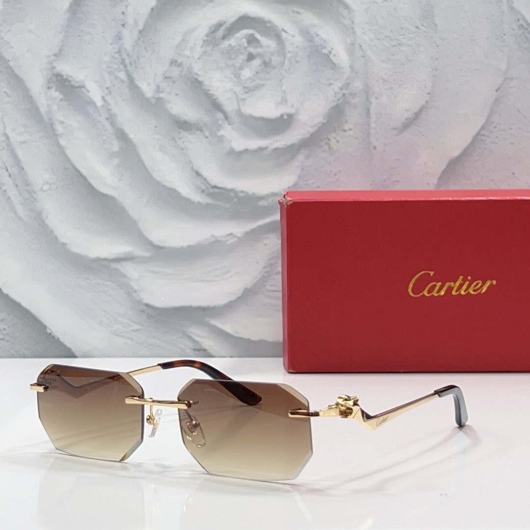 Cartier 金属 无框 多边形 太阳镜