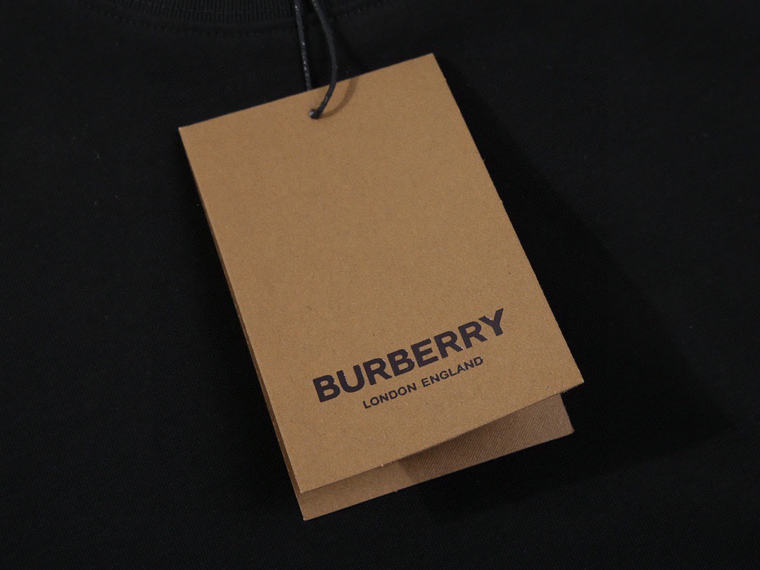 巴宝莉/Burberry 夏季新款 经典袖子格纹拼接圆领短袖T恤