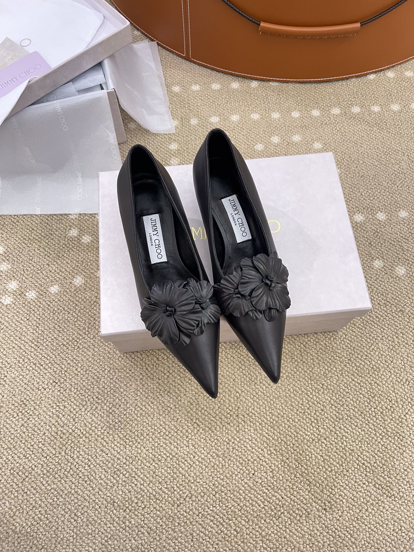 Jimmy Choo Schuhe Pumps Mit Hohem Absatz Echtleder Lammfell Schaffell