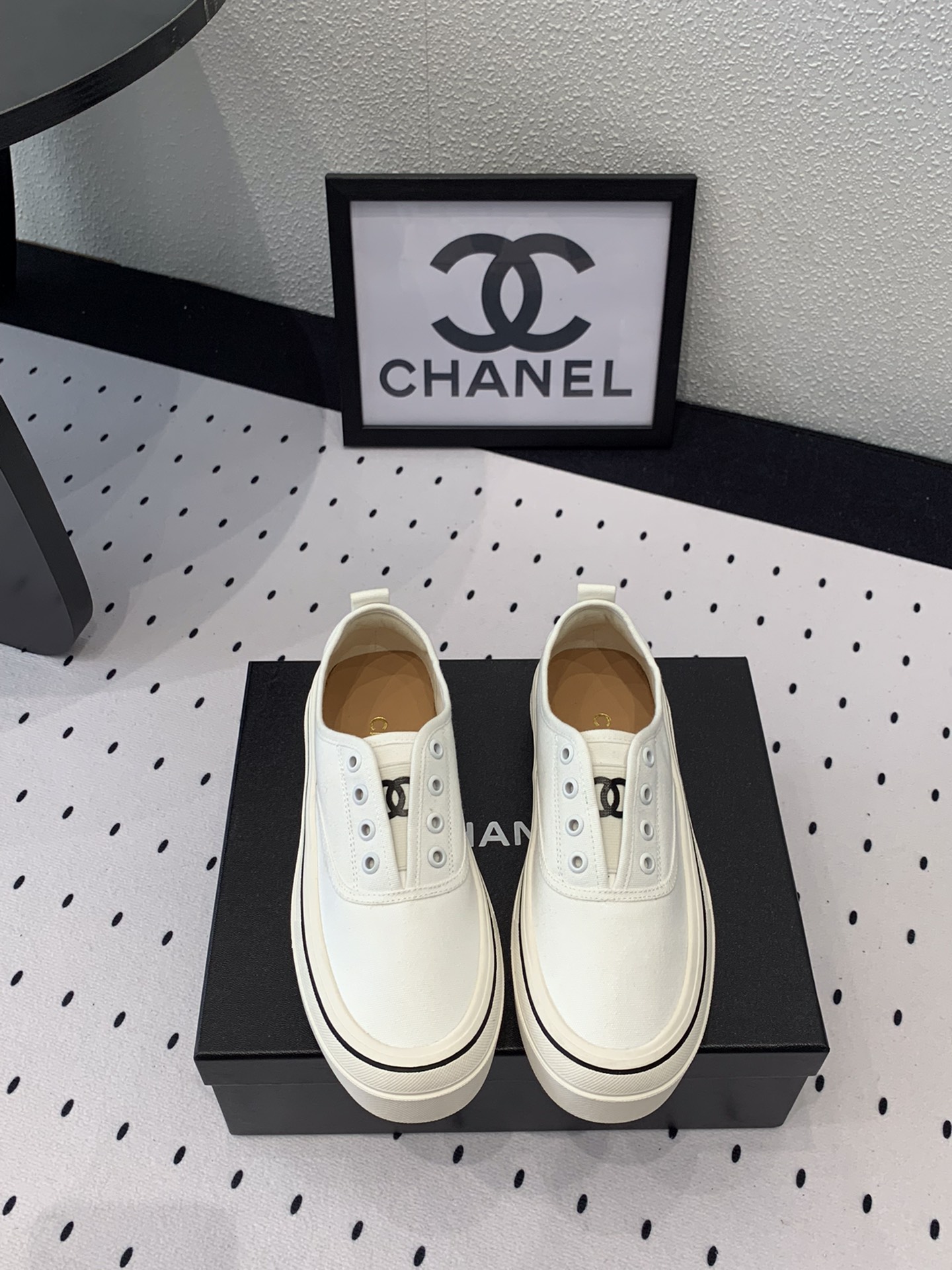 Chanel Chaussures En Toile Toile Peau de mouton Le TPU Fashion