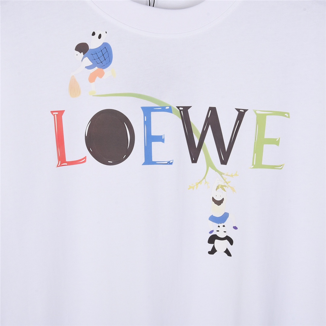 Loewe罗意威24ss新款小孩熊猫印花背心短袖