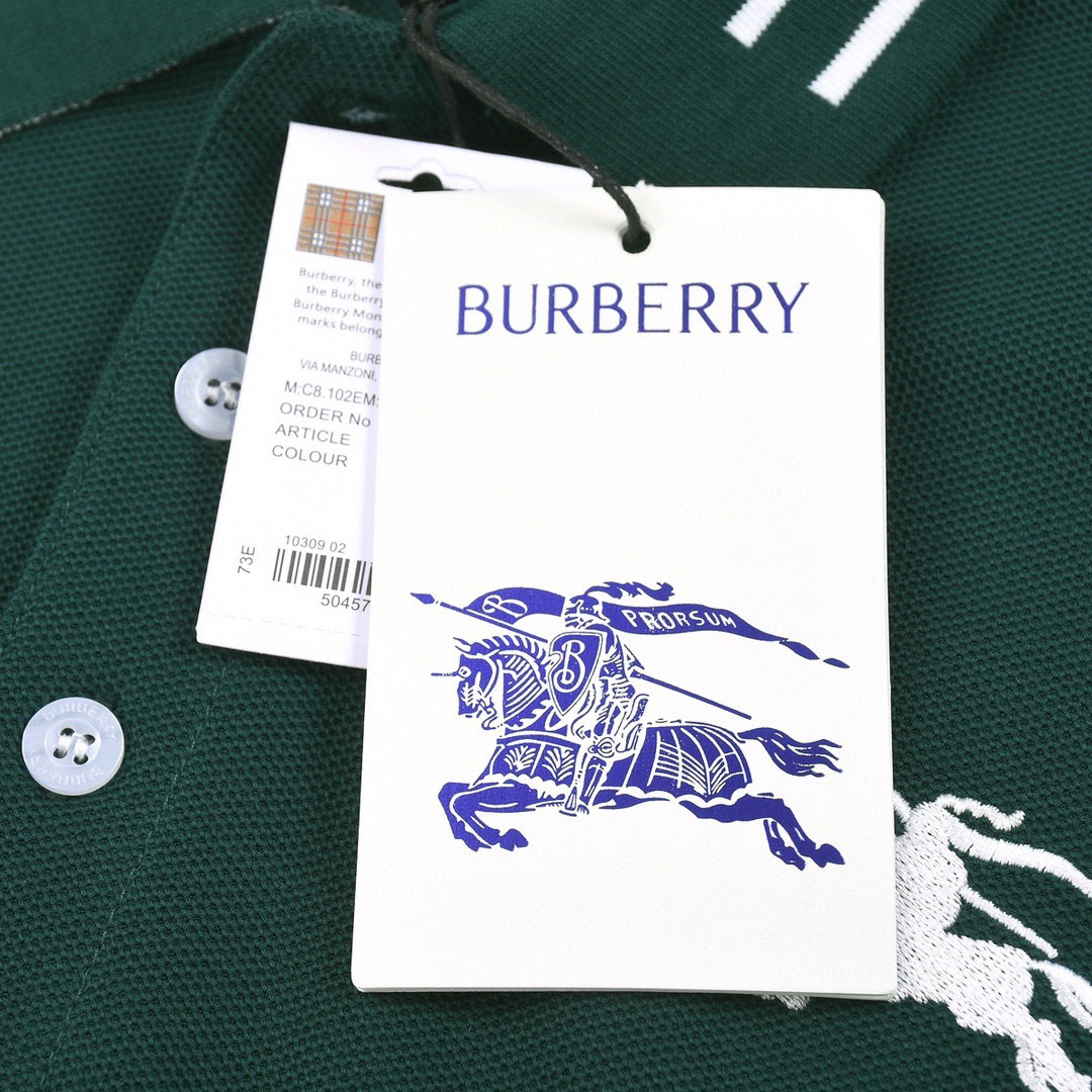 180 巴宝莉/Burberry 夏季新品 战马刺绣翻领短袖polo衫 定制双股丝光珠地棉面料