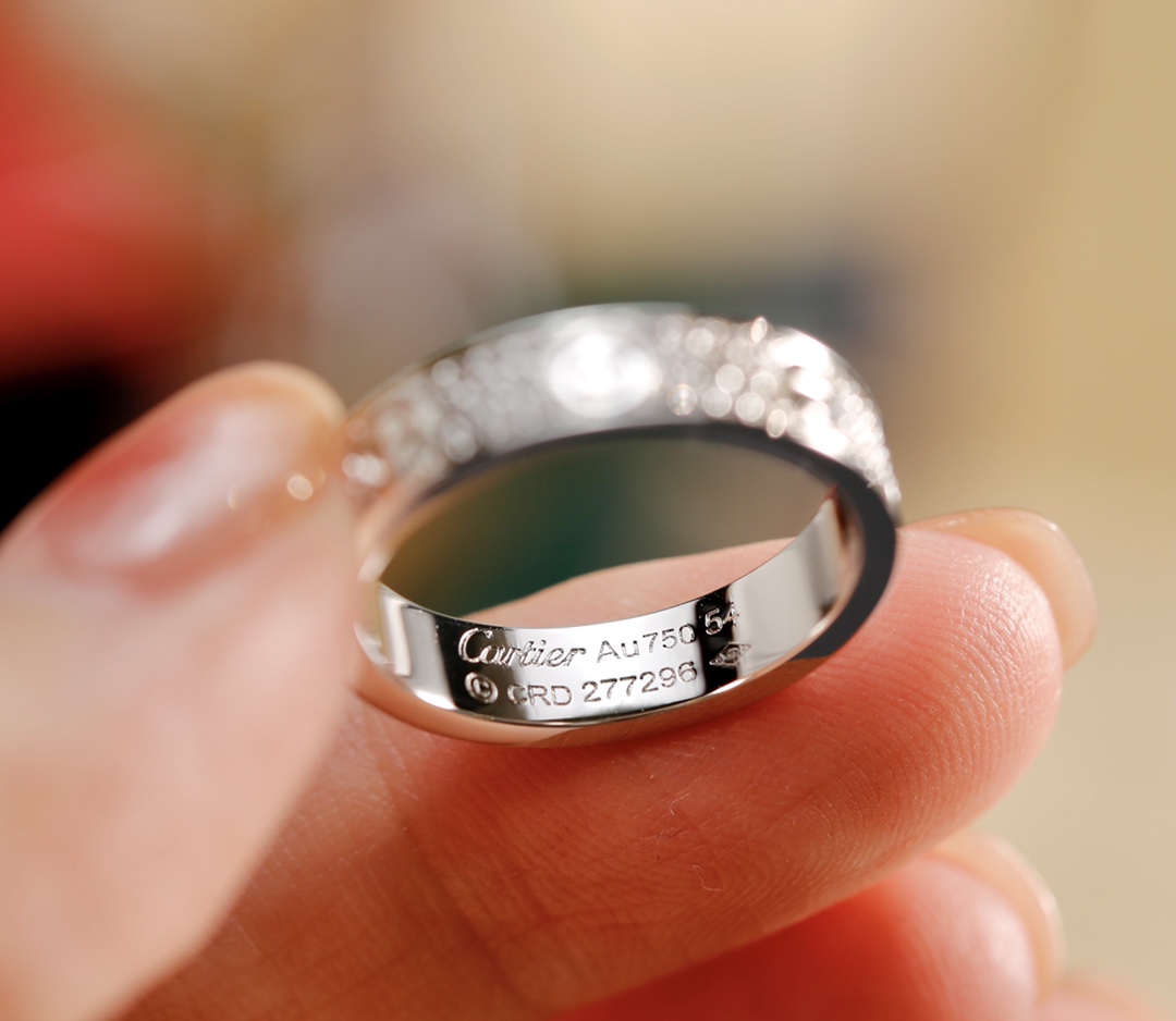 Cartier Cartier 银色玫瑰金窄版满天星三排三钻戒指