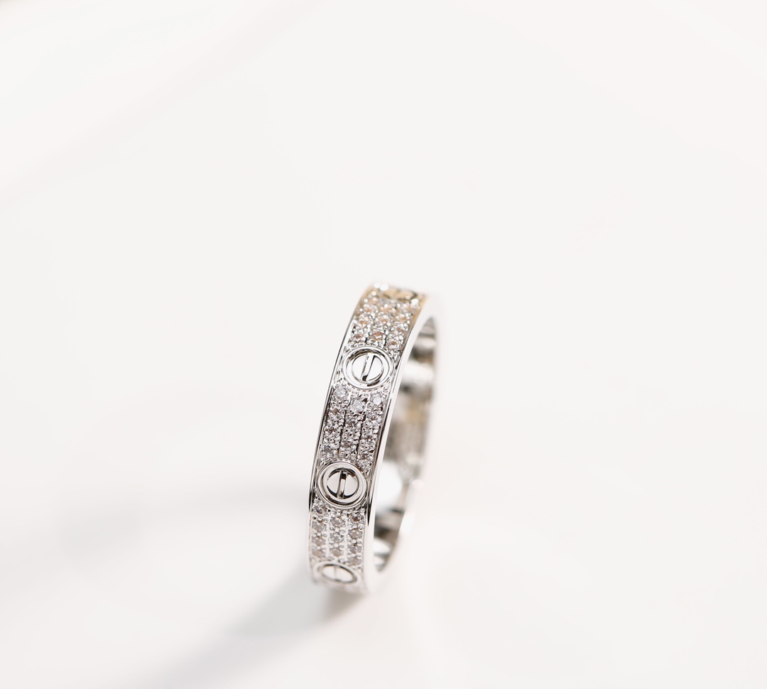 Cartier Cartier 银色玫瑰金窄版满天星三排三钻戒指