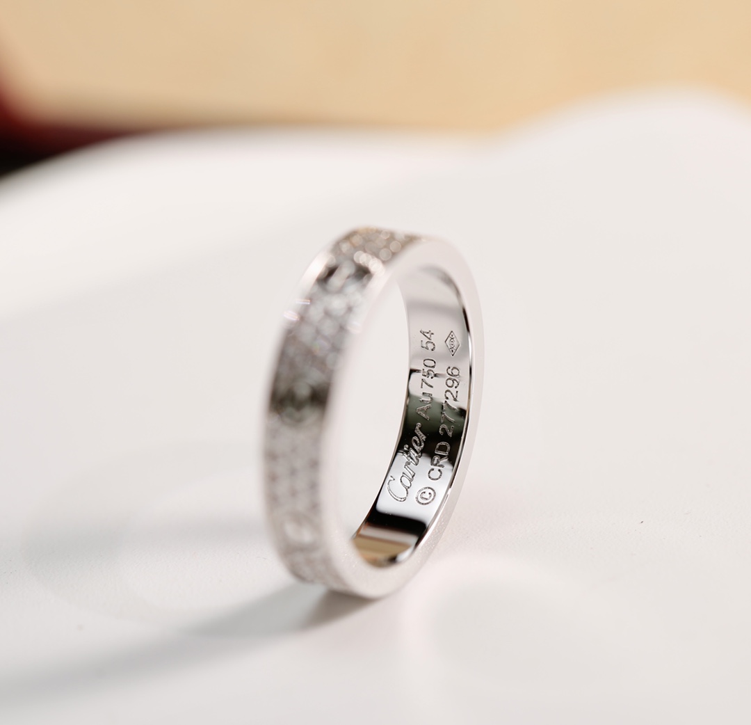 Cartier Cartier 银色玫瑰金窄版满天星三排三钻戒指