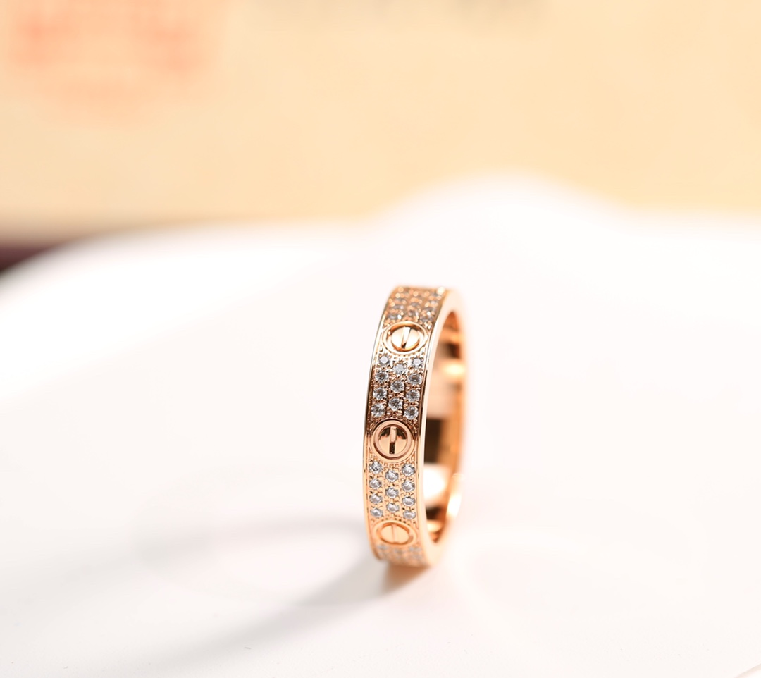 Cartier Cartier 银色玫瑰金窄版满天星三排三钻戒指