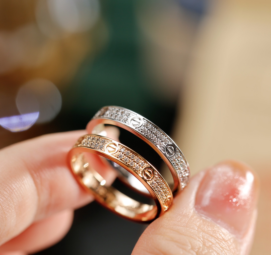 Cartier Cartier 银色 窄版满天星两排钻戒指