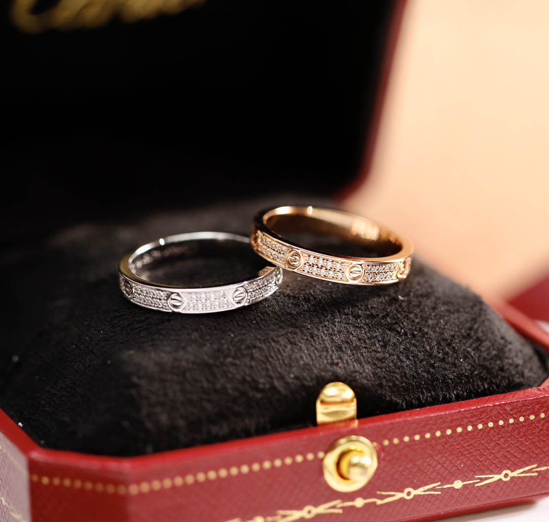 Cartier Cartier 银色 窄版满天星两排钻戒指