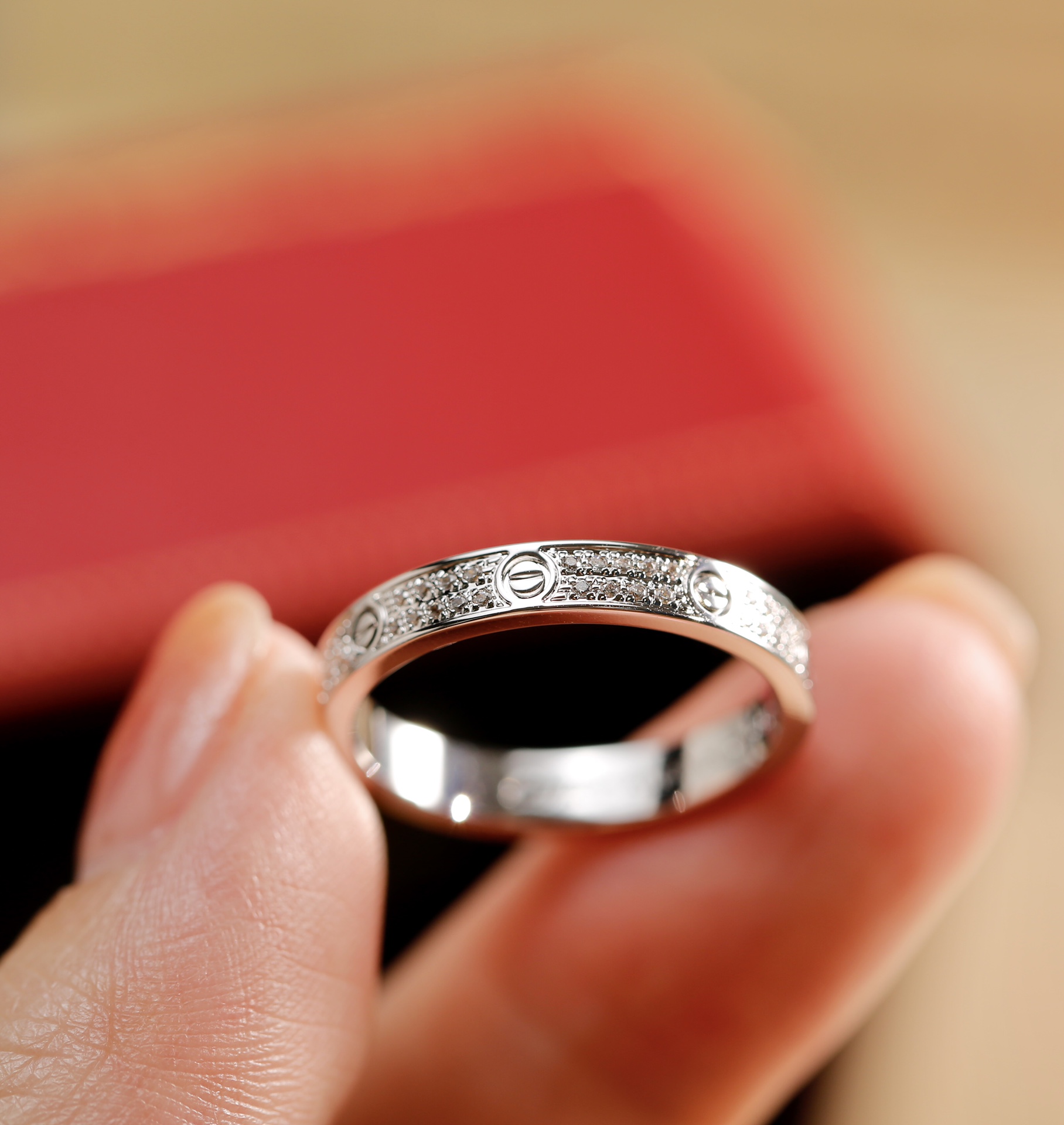 Cartier Cartier 银色 窄版满天星两排钻戒指