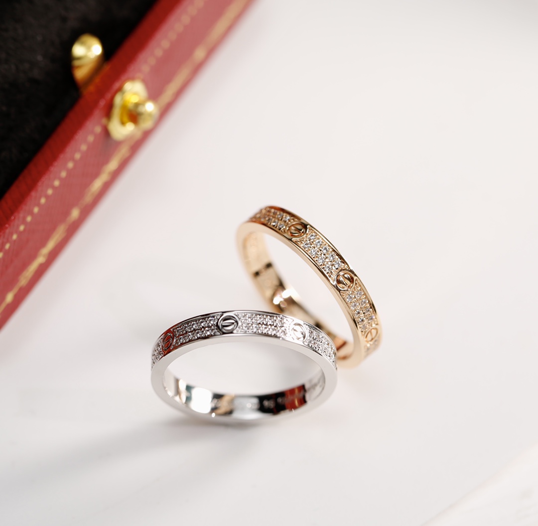 Cartier Cartier 银色 窄版满天星两排钻戒指