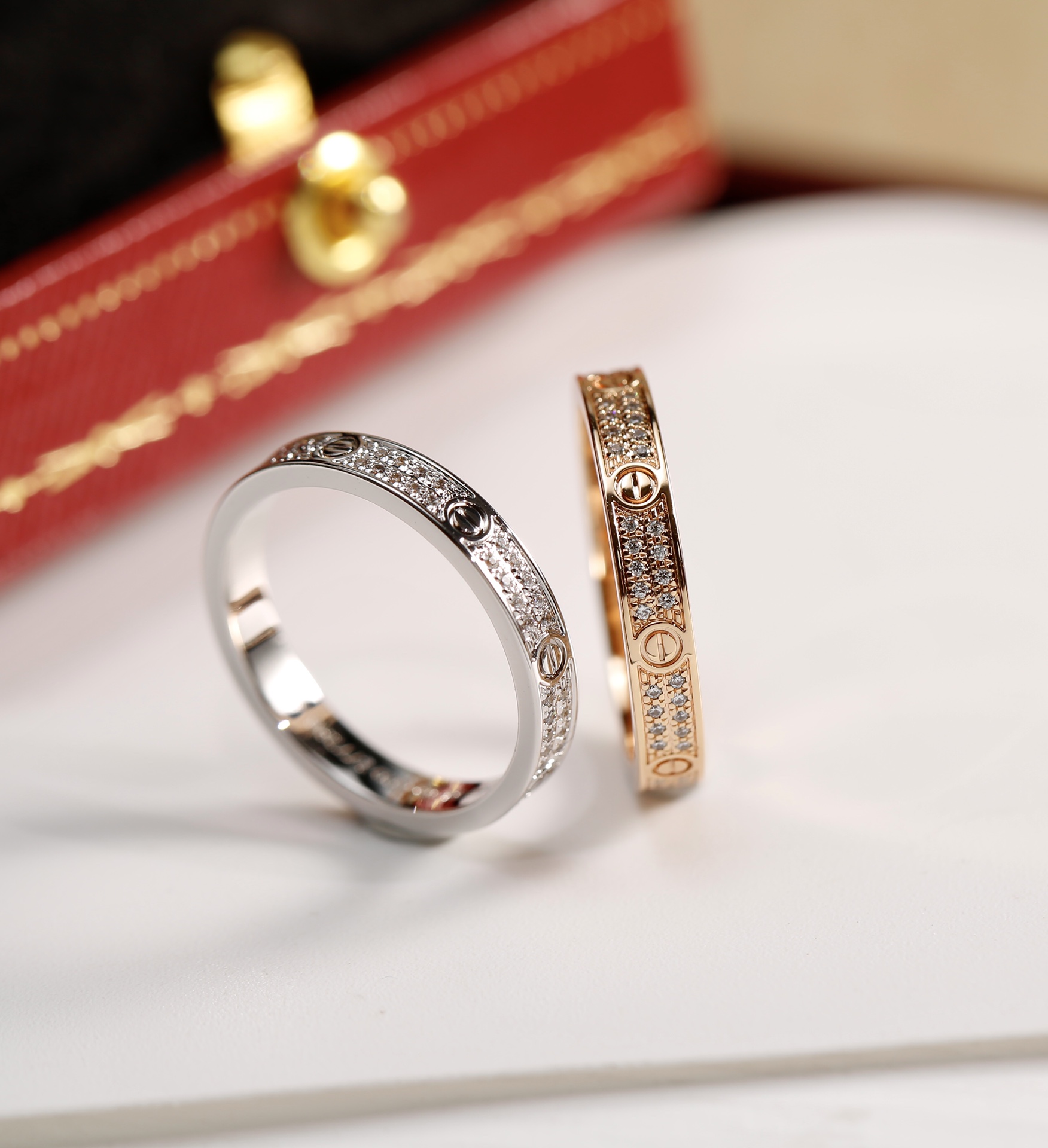 Cartier Cartier 银色 窄版满天星两排钻戒指