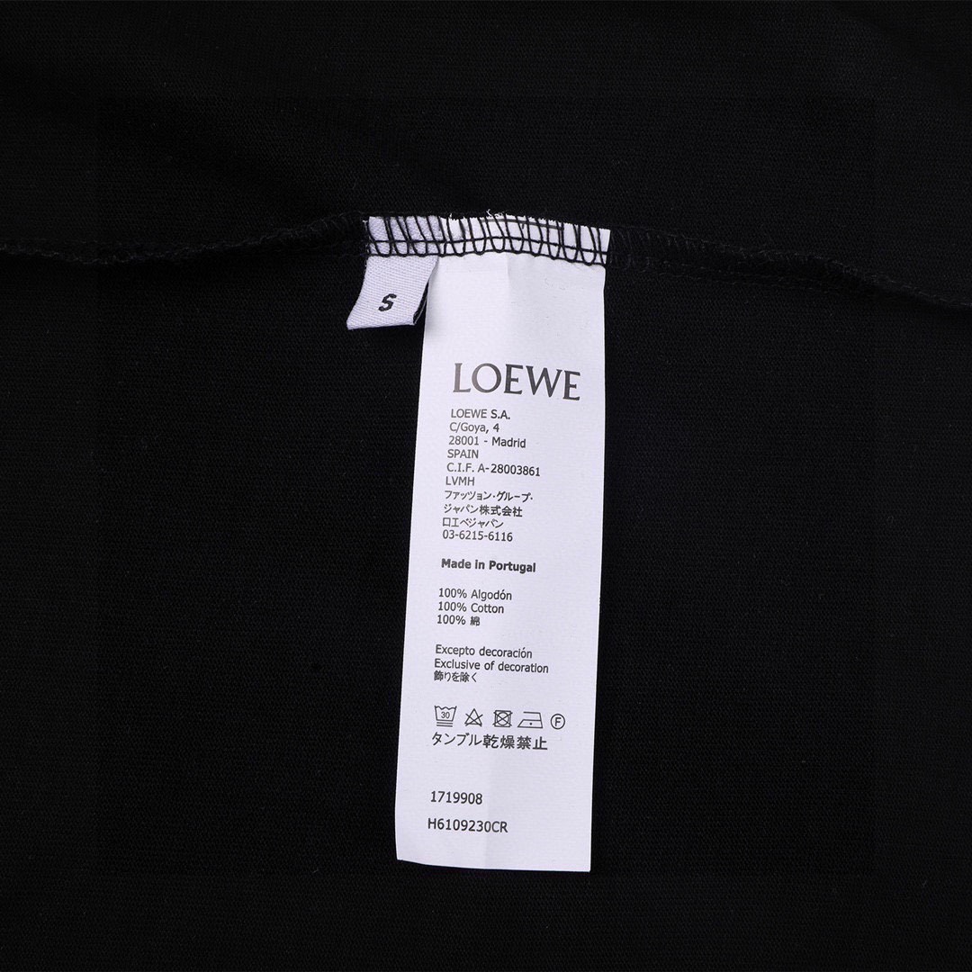 罗意威/Loewe 夏季新款高端品质 饱满错位字母刺绣圆领短袖T恤