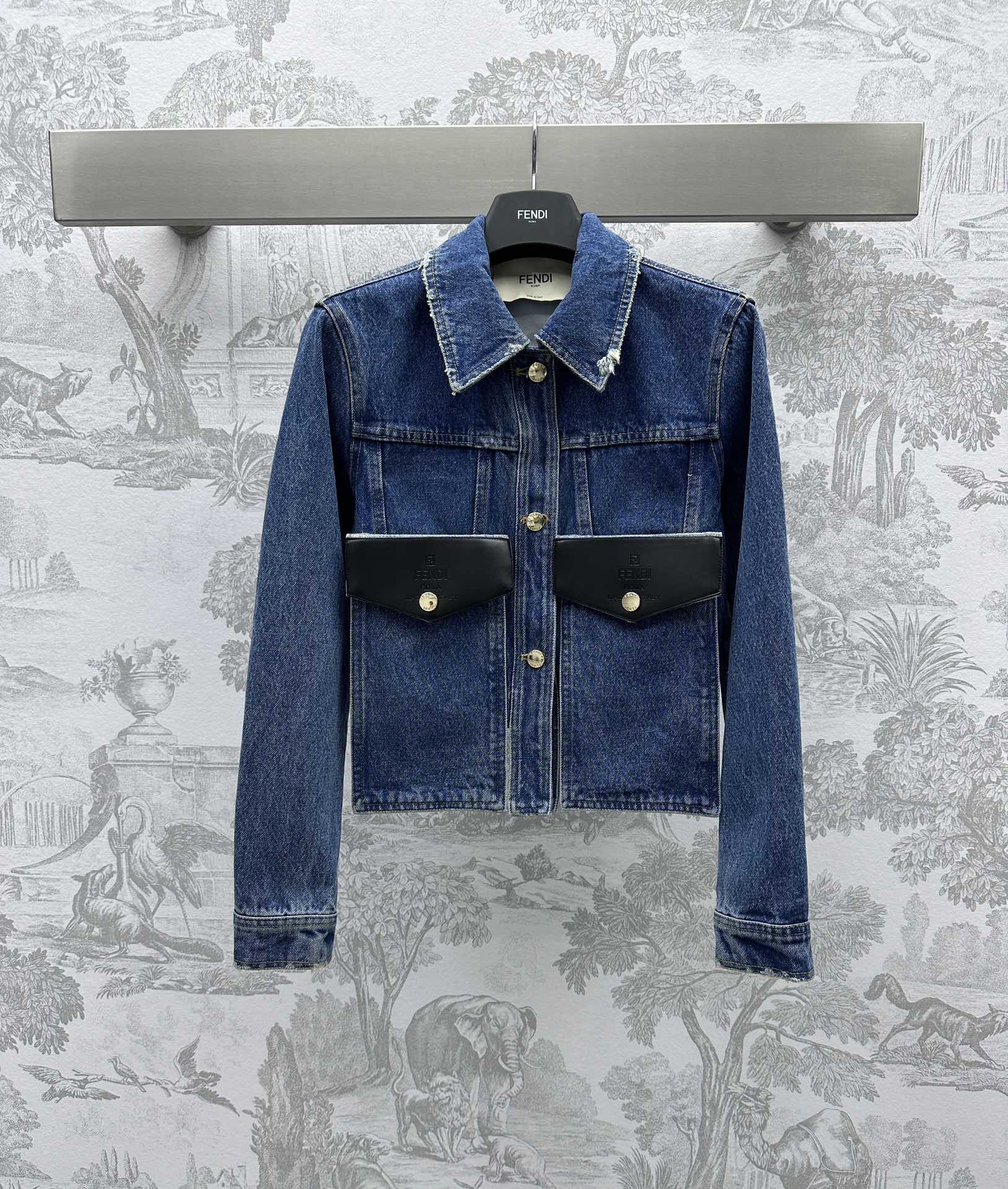 Fendi Clothing Coats & Jackets Splicing Cotton Denim Vintage