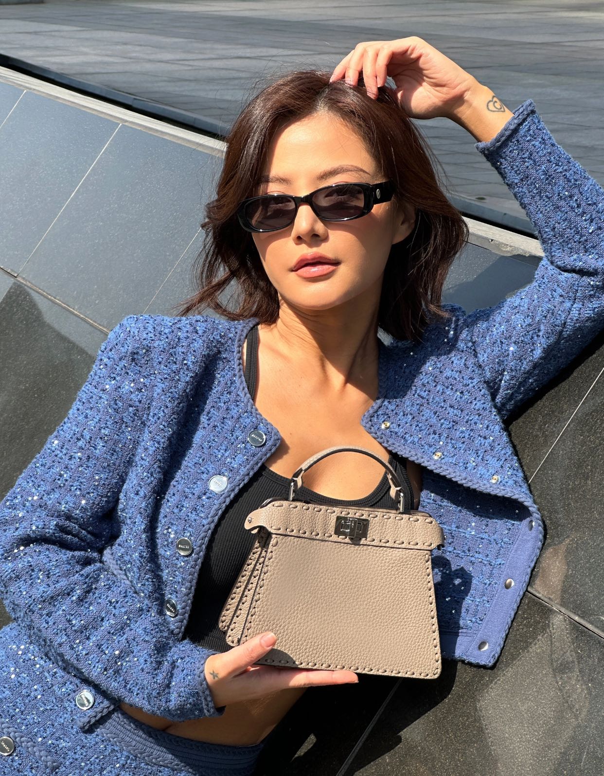 Fendi I See U Petite Small HandbagDove Gray