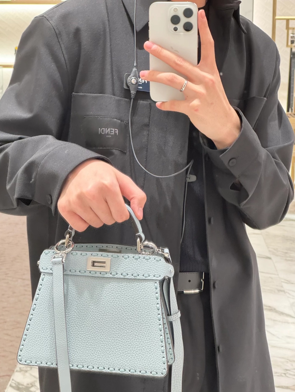 Fendi I See U Petite Small HandbagLight Blue