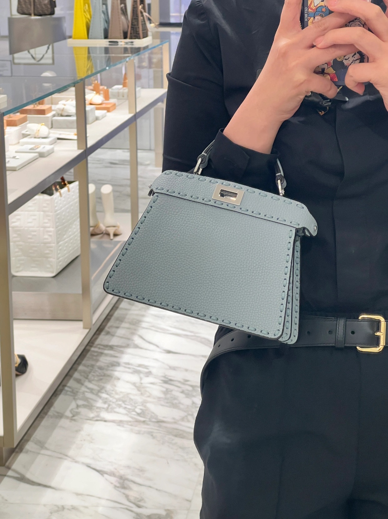 Fendi I See U Petite Small HandbagLight Blue
