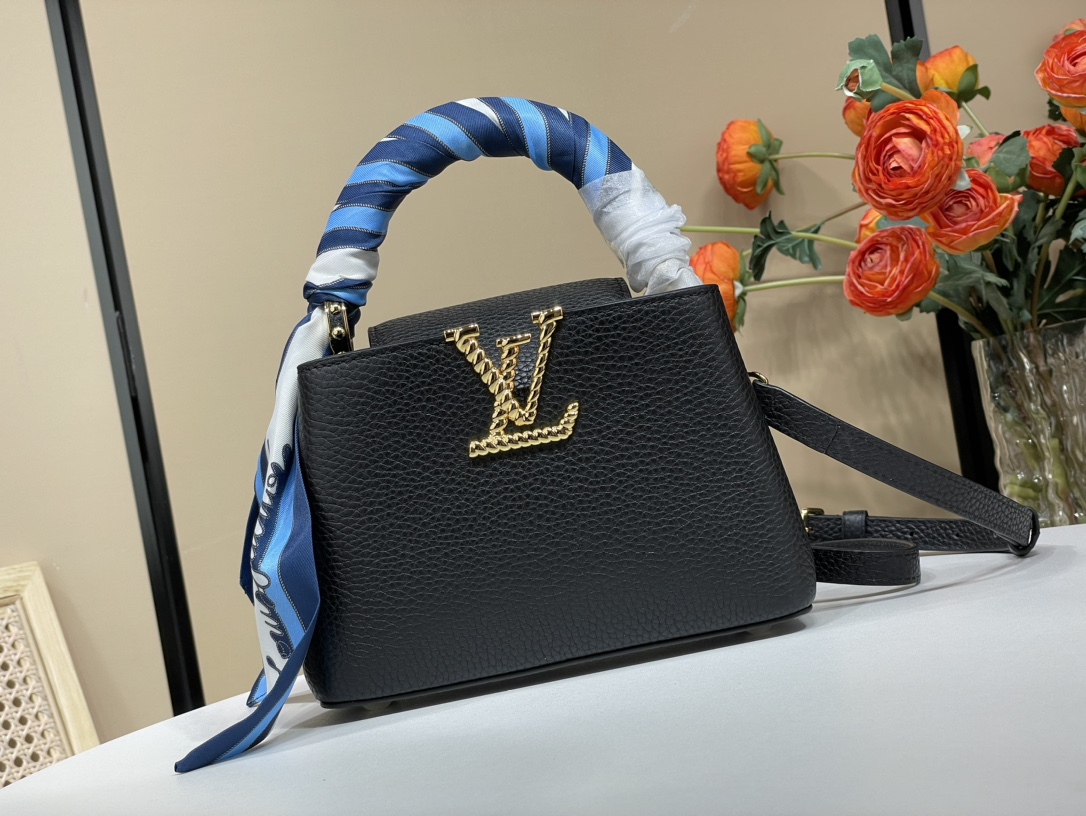 Louis Vuitton [Capucines mini handbag] Officially on sale M24673 48865 (silk scarf wrist)