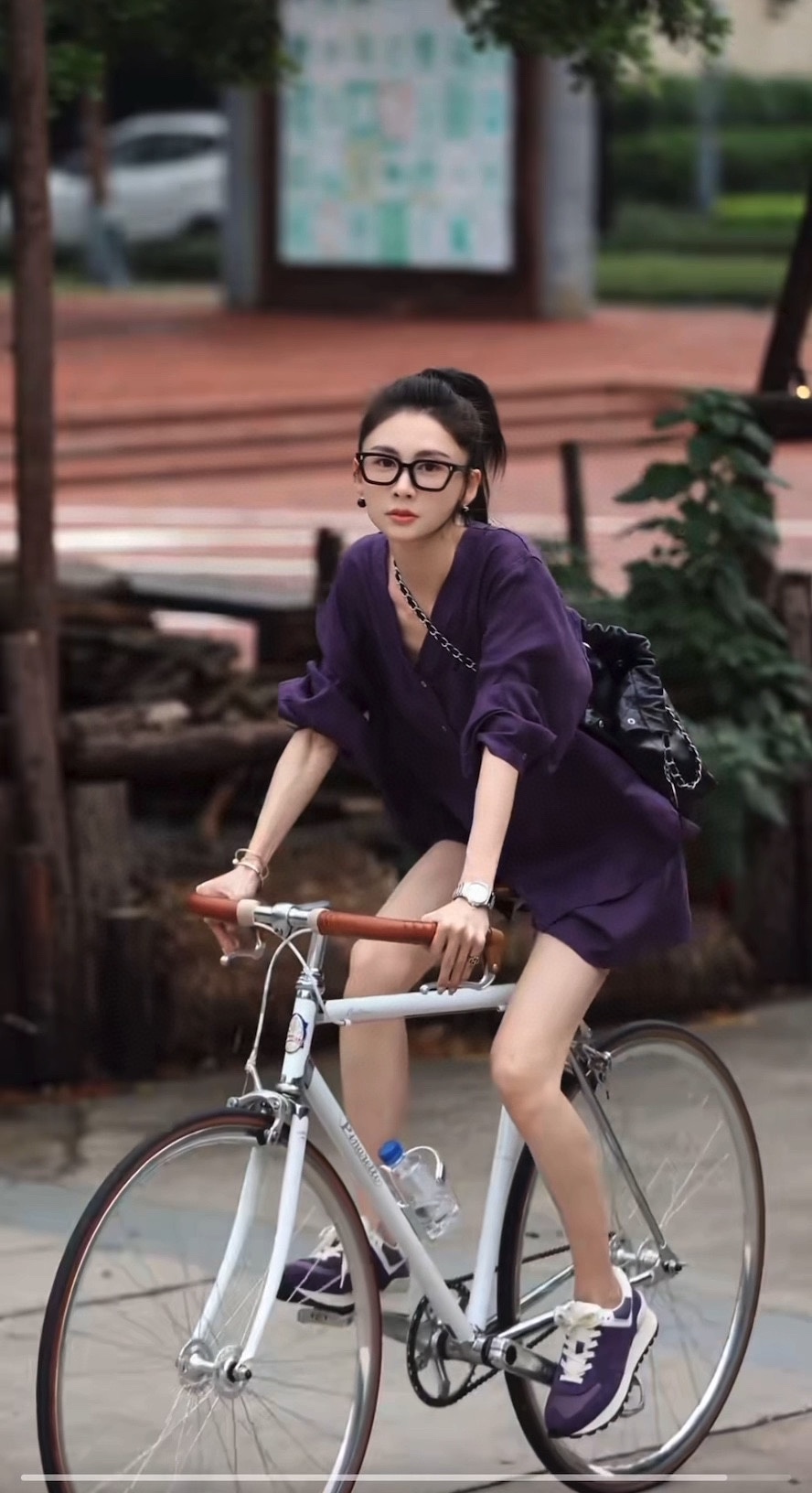 Elegant Purple Linen Two-Piece Set - V-Neck Blouse & Shorts Summer Outfit 9 i1717085622 1360 8