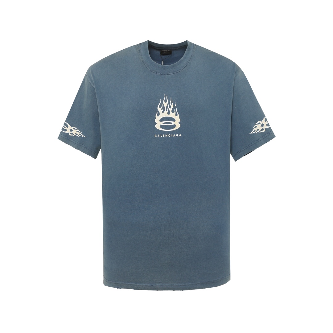 Balenciaga Clothing T-Shirt Black Blue Grey Printing Unisex Spring/Summer Collection Short Sleeve