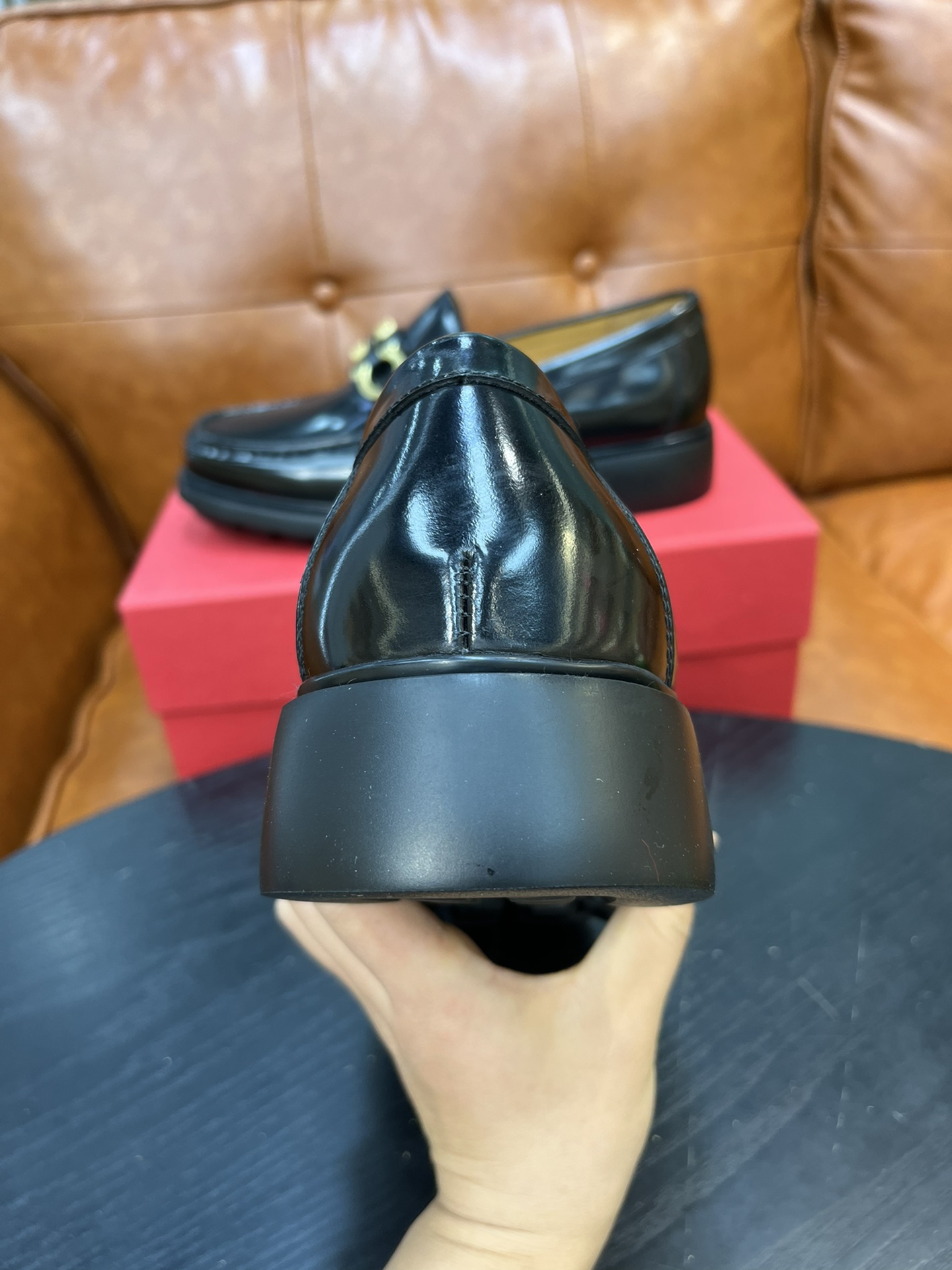 Salvatore Ferragamo Black Leather Loafers with Metal Ornament 6 i1717145471 9923 5