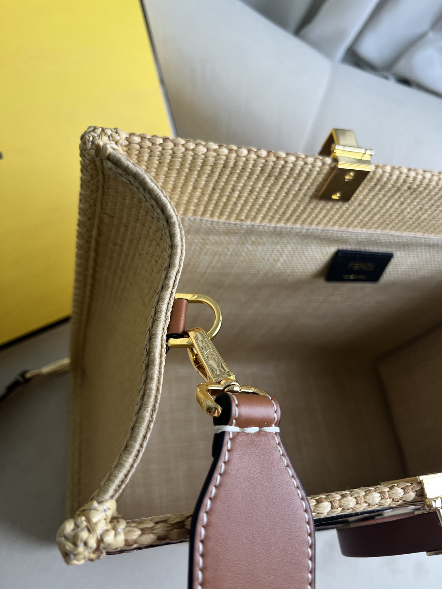 Fendi Sunshine Raffia Tote Bag, Summer Woven Handbag, 31x17x35cm 9 i1717161454 1846 7
