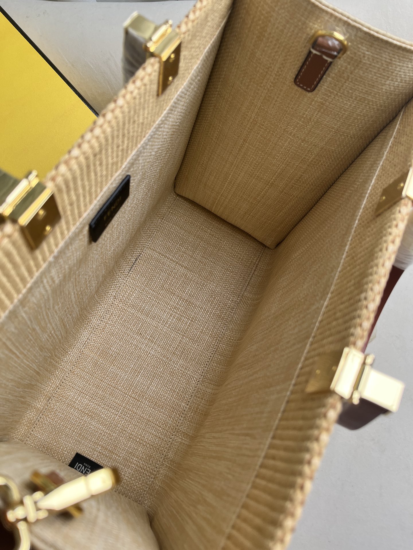 Fendi Sunshine Raffia Tote Bag, Summer Woven Handbag, 31x17x35cm 7 i1717161454 2386 5