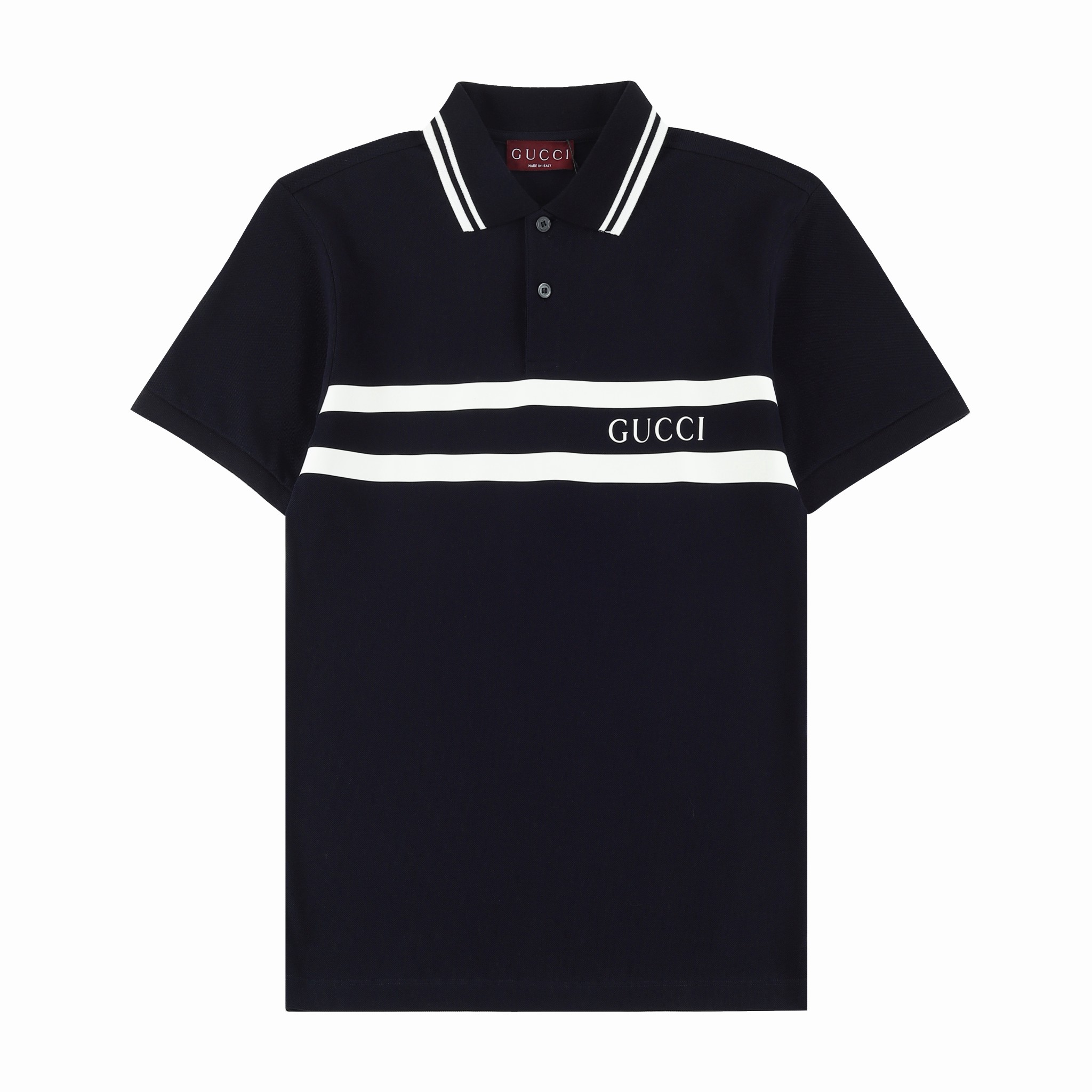 GUCC G* 2024SS nuevo polo de cuello vuelto de primavera/verano, con franjas de felpa de colores contrastantes en el pec…