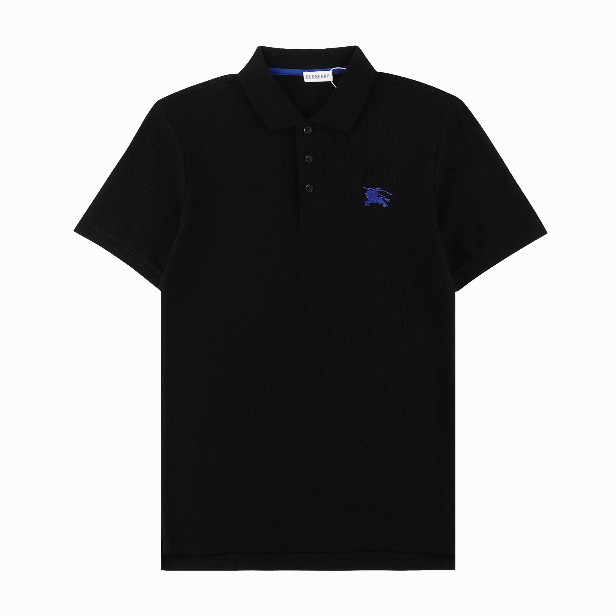 BBR Burberry*2024SS polo de cuello nuevo, bordado Tajima del caballero ecuestre en el pecho, ribete azul en el interior…