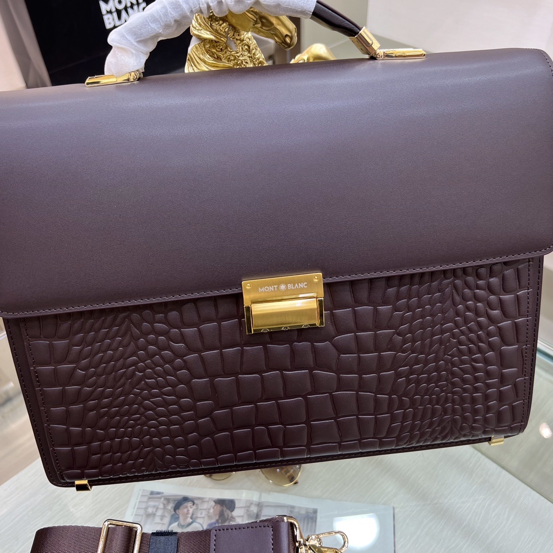 🌹Montblanc International(万宝龙)🔥万宝龙新款男士定型公文包,采用进口牛皮制作,