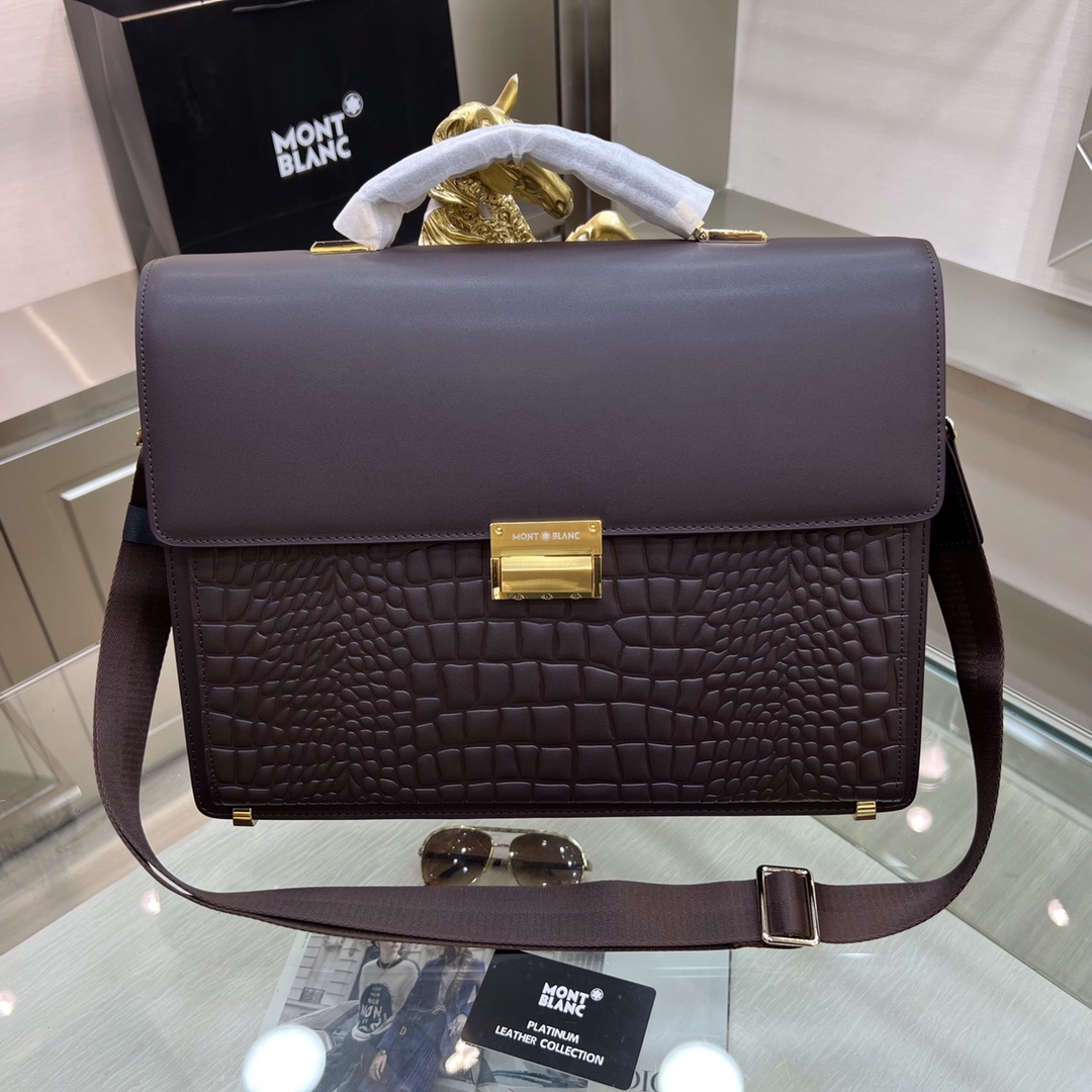 🌹Montblanc International(万宝龙)🔥万宝龙新款男士定型公文包,采用进口牛皮制作,