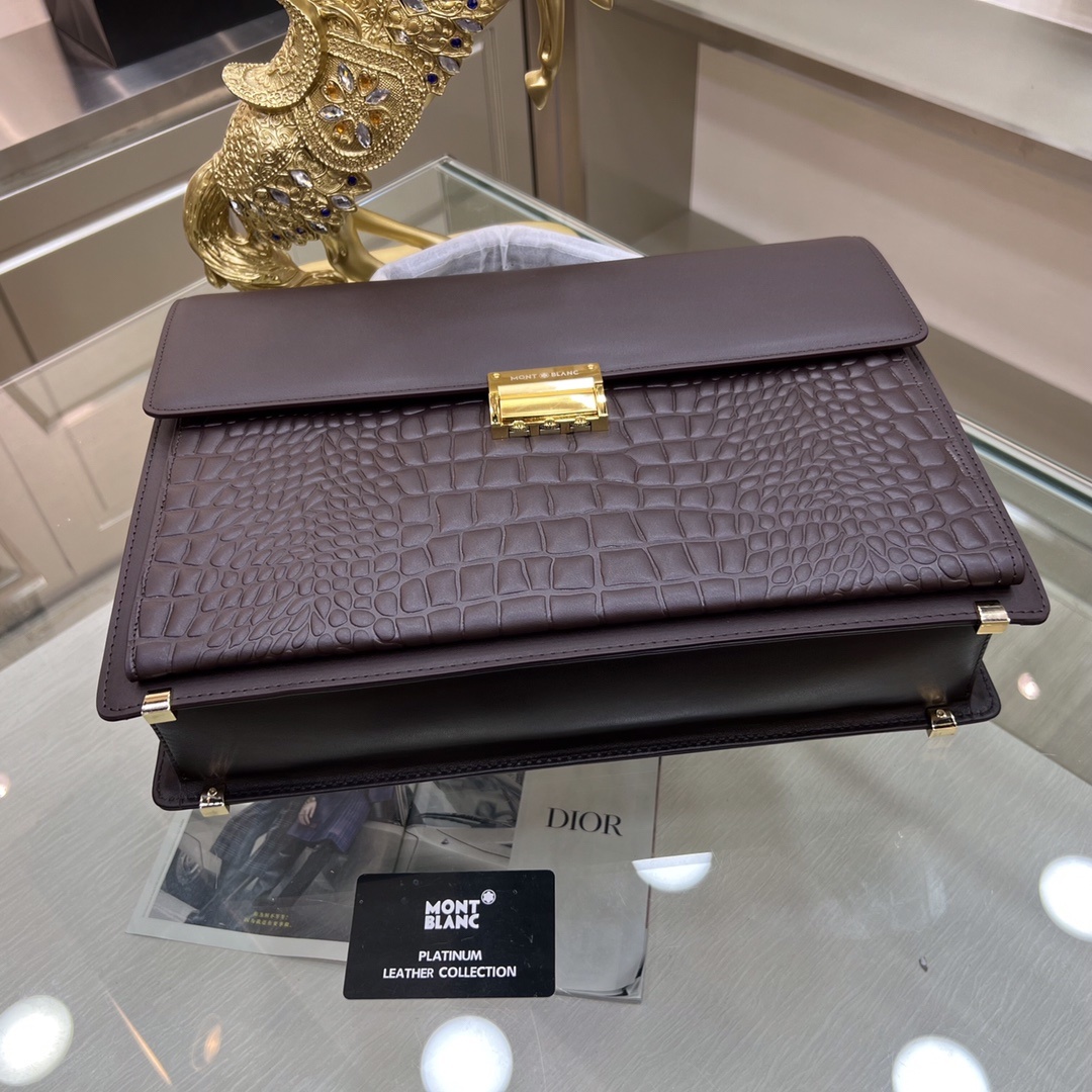🌹Montblanc International(万宝龙)🔥万宝龙新款男士定型公文包,采用进口牛皮制作,