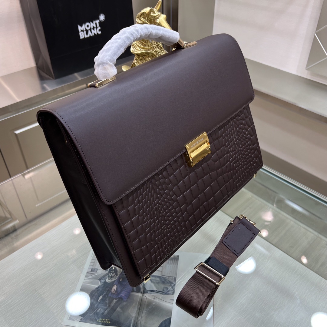🌹Montblanc International(万宝龙)🔥万宝龙新款男士定型公文包,采用进口牛皮制作,