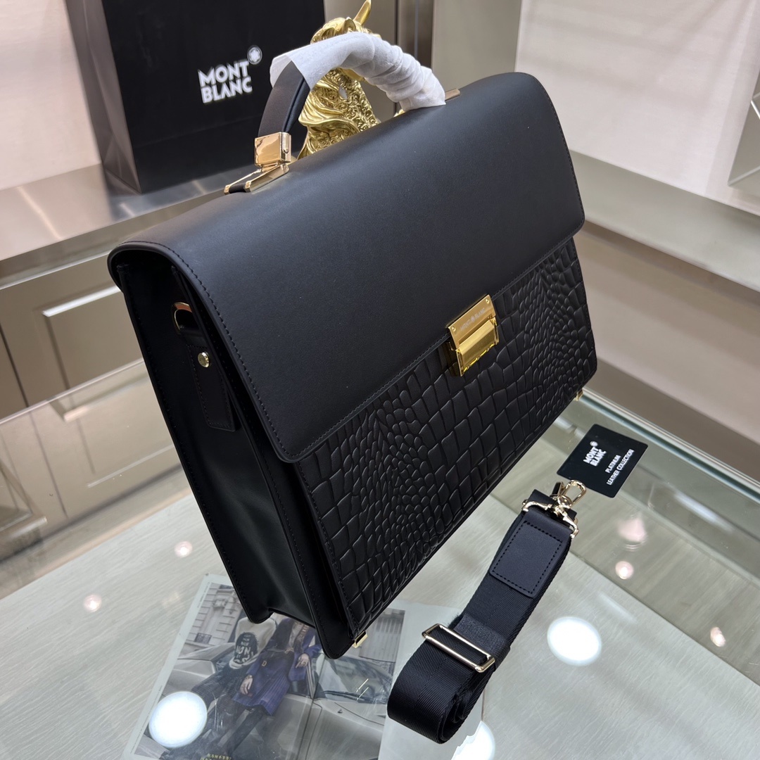 🌹Montblanc International(万宝龙)🔥万宝龙新款男士定型公文包,采用进口牛皮制作,