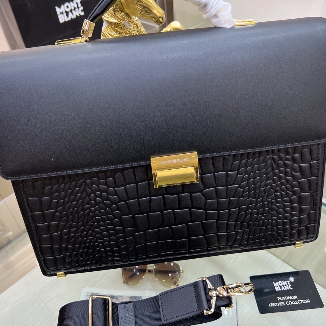 🌹Montblanc International(万宝龙)🔥万宝龙新款男士定型公文包,采用进口牛皮制作,