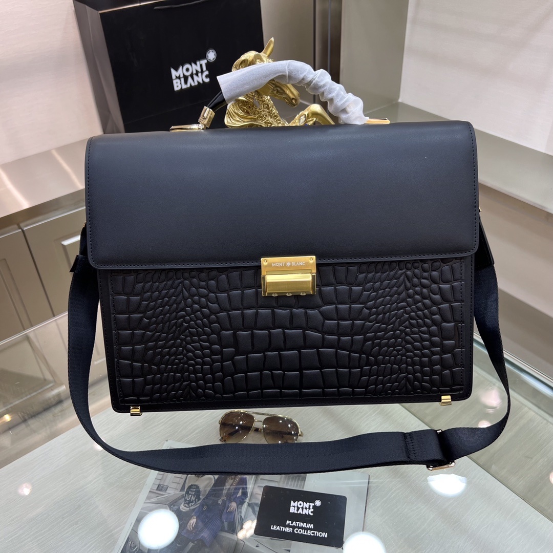 🌹Montblanc International(万宝龙)🔥万宝龙新款男士定型公文包,采用进口牛皮制作,