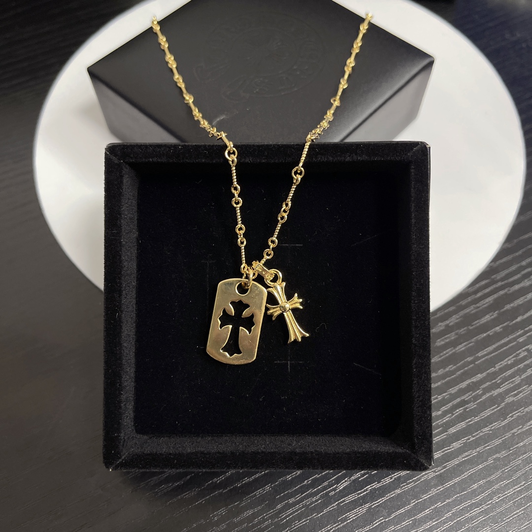 NO:105292,Chrome hearts Golden glossy cross and square necklace, jewelry boutique, chrome hearts, chrome hearts, necklace, gold plating19860909Chrome hearts 克罗心 镀金光面十字架加方牌项链,饰品精品,chrome hearts,chrome hearts,necklace,gold plating,Jewelry