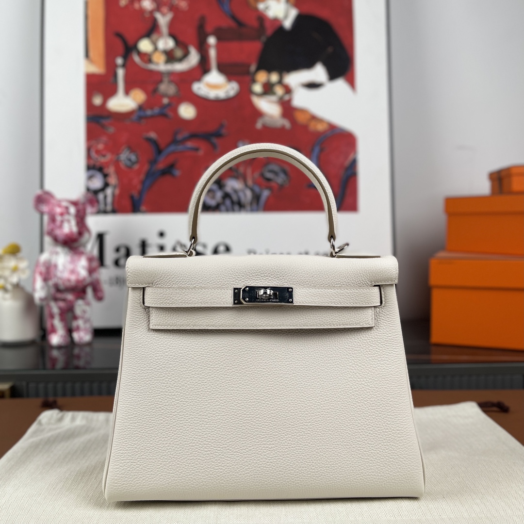 Hermes Kelly Compre AAA barato
 Cinzento Hardware Prata Pele de vitelo Couro vaca