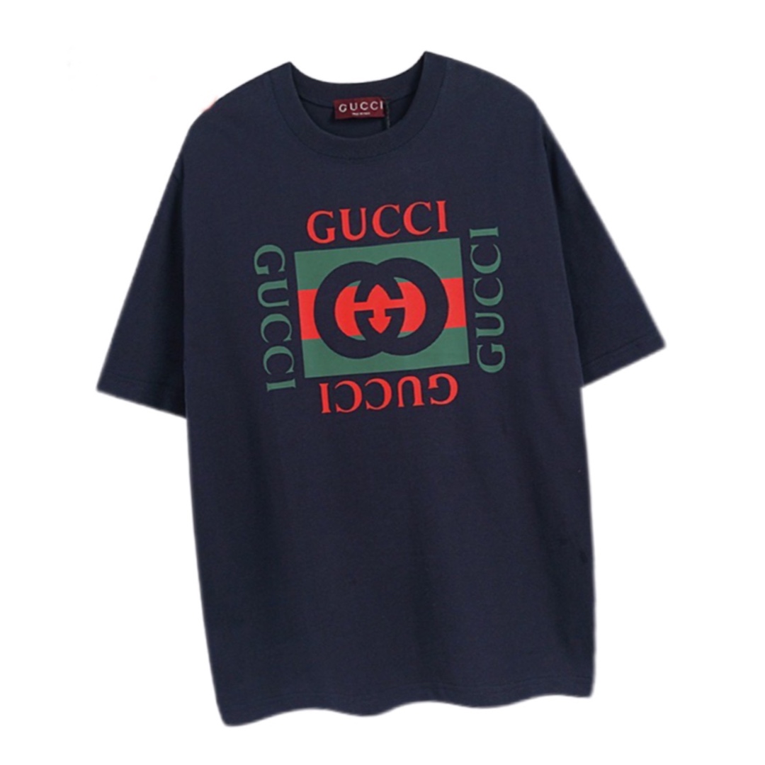 140 古驰/Gucci 夏季新品 经典字母拼色印花圆领短袖T恤