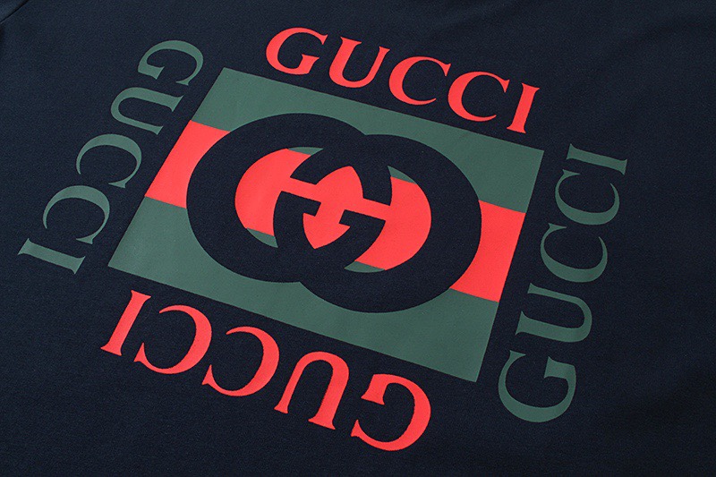 140 古驰/Gucci 夏季新品 经典字母拼色印花圆领短袖T恤