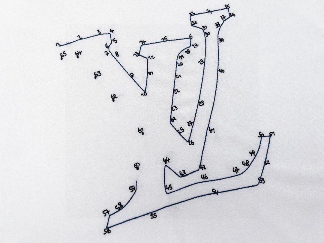 140 路易威登/Louis Vuitton 夏季新款高端品质 lv星宿字母连线刺绣圆领短袖T恤