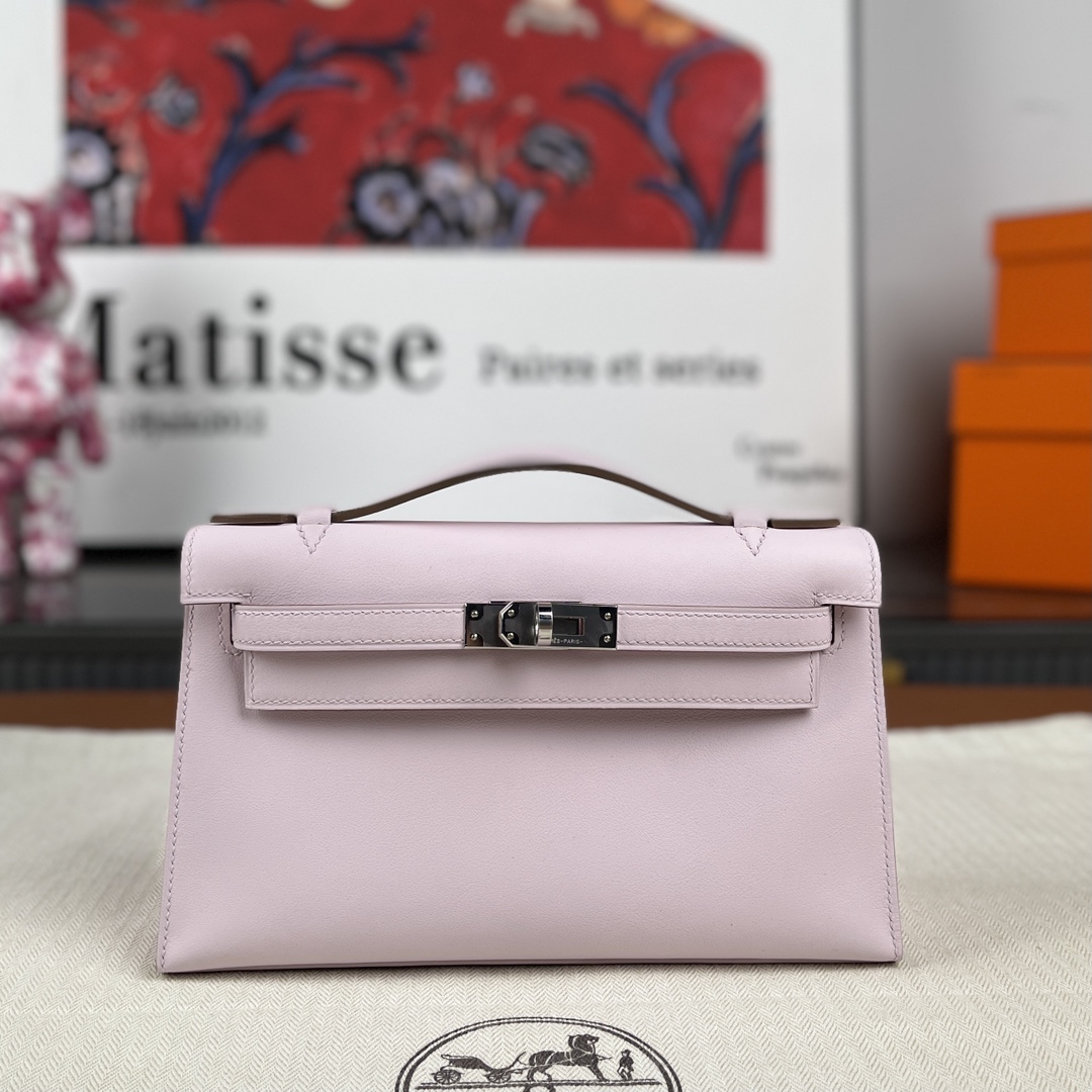 Hermes Kelly Bolsas Sacos de corpo cruzado & Ombro Rosa Roxo Hardware Prata Mini